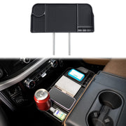 JDMCAR front view installed in F150 jump seat showing organized storage
