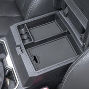 JDMCAR front view of console organizer showing neat compartment layout and fit