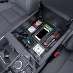 JDMCAR front view of console organizer showing neat compartments and easy access