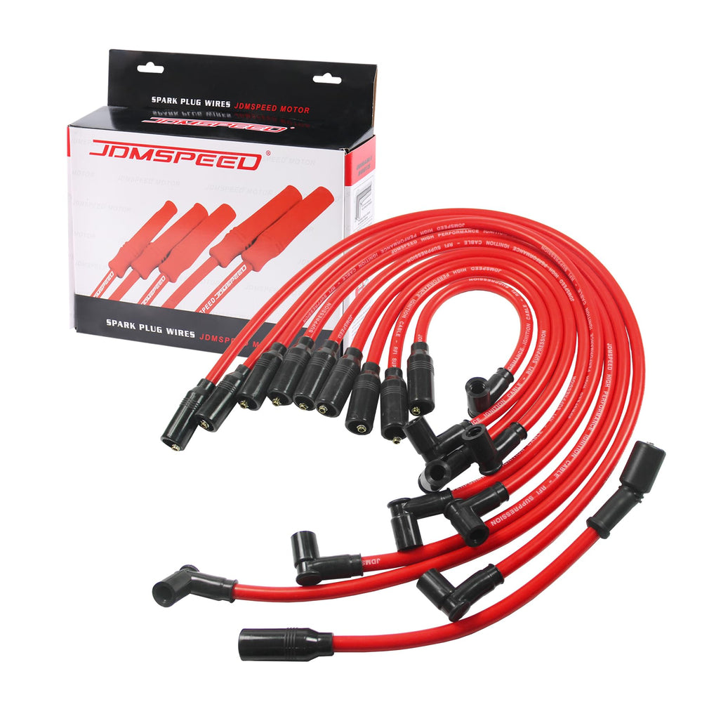 JDMSPEED front packaging showing full red 10.5mm wire set, clear identification benefit