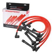 JDMSPEED front view of spark plug wire set showing complete kit and packaging, reliable replacement