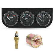 JDMSPEED front cluster showing three gauges and clear readings for quick checks