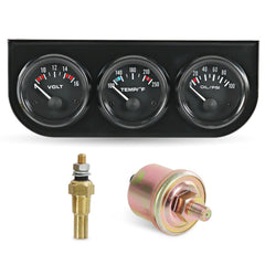 JDMSPEED front cluster showing three gauges and clear readings for quick checks
