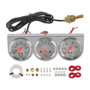 JDMSPEED triple gauge front view showing all three dials and clear markings for easy monitoring