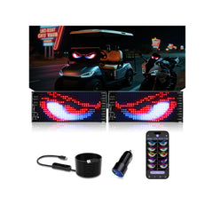 JDVOOTD front view of dual LED eyes showing bright synchronized colors for visibility