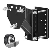 JEACENT spare tire mount front view showing compact carrier and secure fit