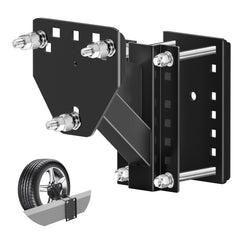 JEACENT spare tire mount front view showing compact carrier and secure fit
