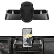 JeCar phone holder front view showing sleek dash fit and secure hold