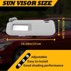 Jecoupoon visor mounted in Corolla driver side demonstrating easy install