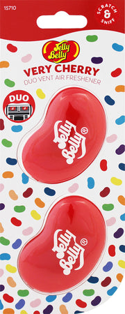Jelly Belly front packaging showing duo pack and bright cherry color benefit: easy identification