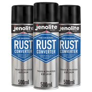JENOLITE aerosol front packaging showing product and benefit of quick rust conversion