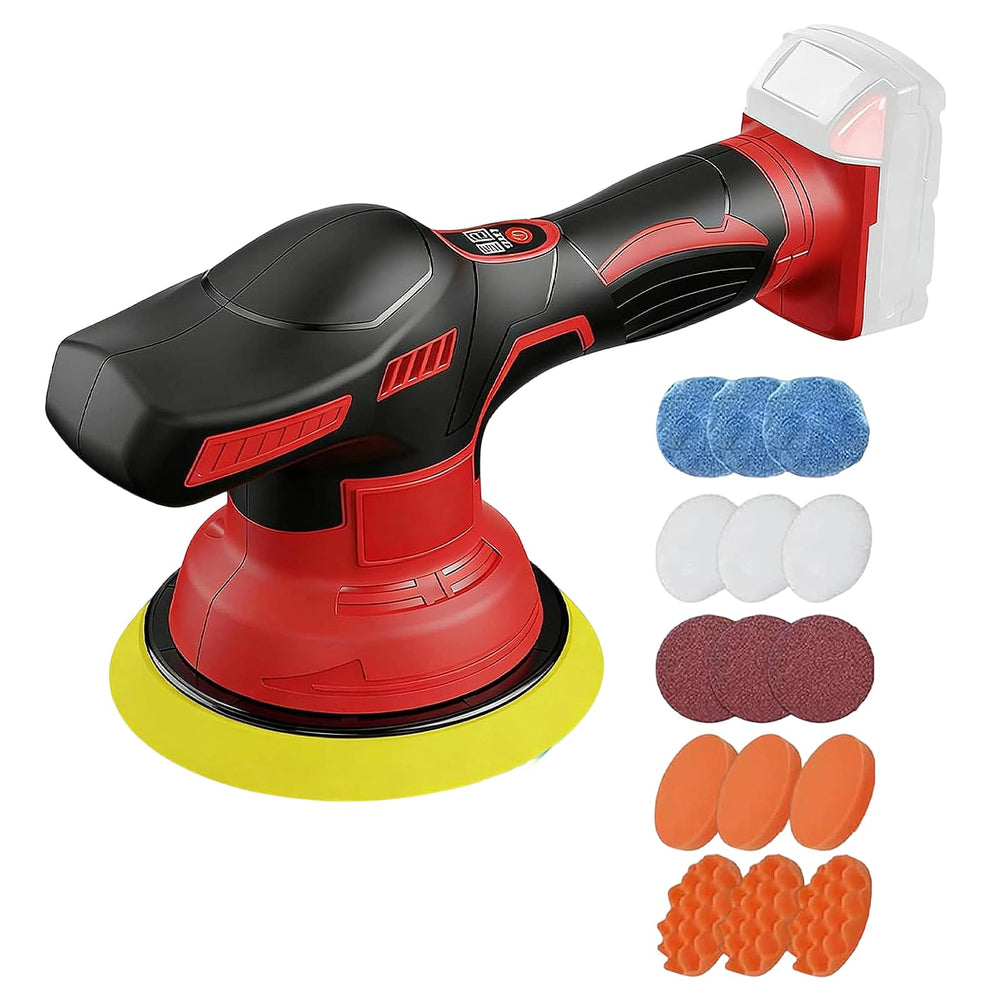 Jerliflyer front view of polisher showing compact ergonomic design and portability