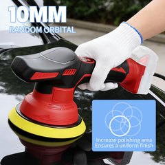 Jerliflyer polishing pad on surface demonstrating even wax distribution benefit