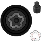 JEUCLEL front view of locking nut key in case showing product benefits