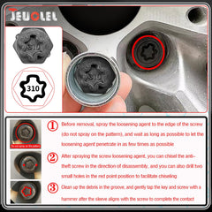 JEUCLEL close-up of socket pattern showing precise fit detail