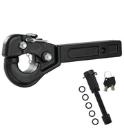 JEXTRA pintle hitch front view showing secure forged hook and robust profile