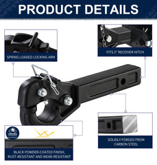 JEXTRA pintle hitch mounted on truck showing practical on-vehicle fit and clearance
