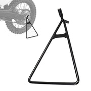 JFG RACING front view of triangle stand showing compact frame and finish benefiting quick storage