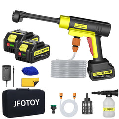 JFOTOY front view of cordless car washer showing compact design and portability benefit