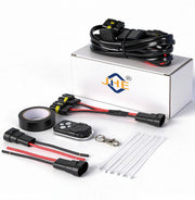 JHE harness kit front packaging showing included components and benefits