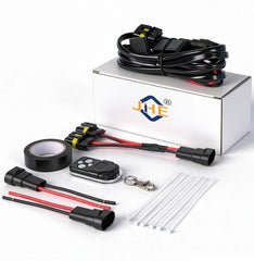 JHE harness kit front packaging showing included components and benefits