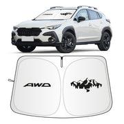 JHGFVC front view on Subaru Crosstrek showing perfect windshield coverage and protection
