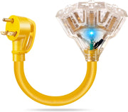 JIUWFOX front view molded plug showing sturdy grip and secure connection benefit