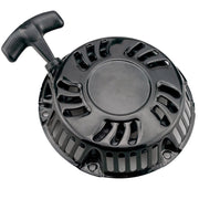 JJing recoil starter front view showing mounting holes and fit, improving replacement confidence