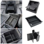 JKCOVER front view of console organizer showing neat compartments and fit