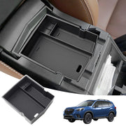 JKCOVER front view of center console tray showing neat storage benefit