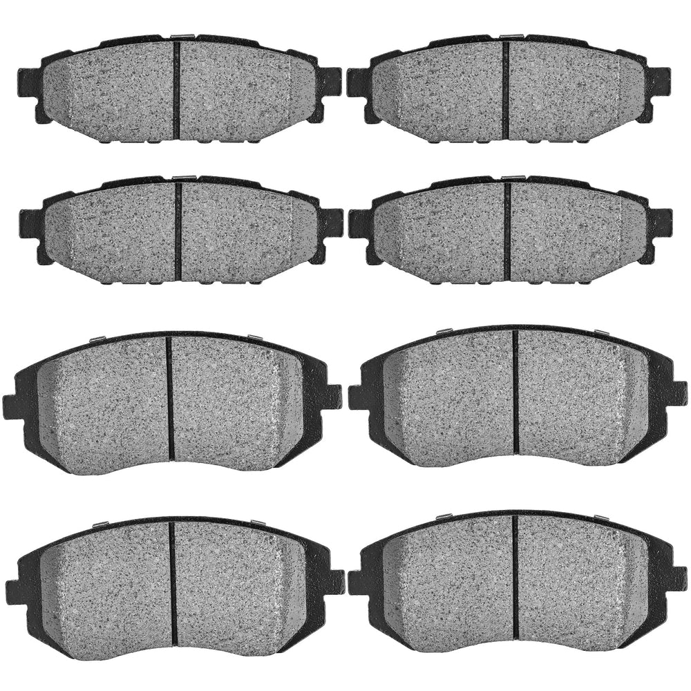 JLEO front pads packaging showing complete front set and benefits