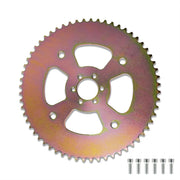 JMCHstore 60T sprocket front view showing teeth and gold zinc protection for durability