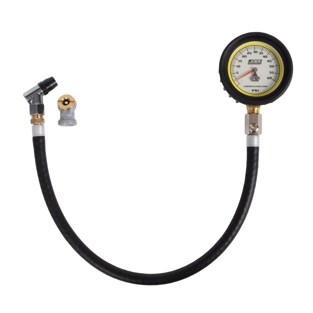 Joes Racing gauge front view with clear dial for fast, accurate readings