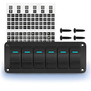 Joinfworld front panel showing six blue LEDs and durable aluminum faceplate benefit: organized control