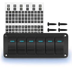 Joinfworld front panel showing six blue LEDs and durable aluminum faceplate benefit: organized control