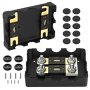 Joinfworld fuse holder front view showing included ANL fuses and neat layout for easy installation