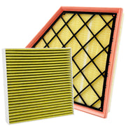 JOJOMARK front view of the cabin and engine filter set box showing compatibility details and benefit of easy fit
