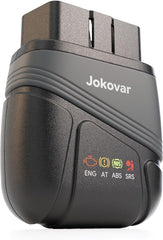 Jokovar front view plugged into OBD2 port showing compact diagnostic convenience