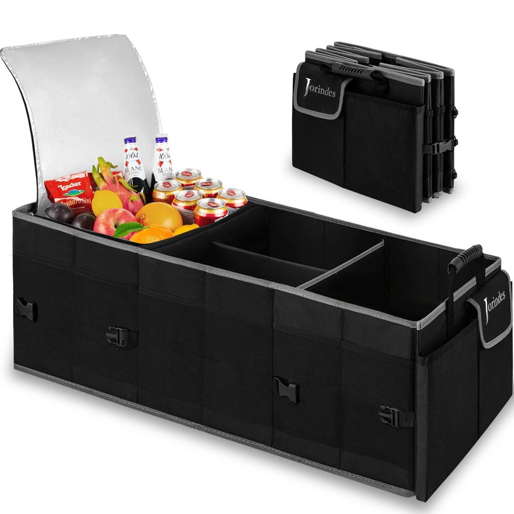 Jorindes front view showing organized compartments and neat storage benefit