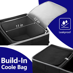 Jorindes insulated cooler closeup with leak-proof lining keeps food safe