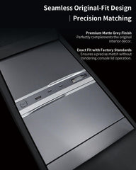 Jowua hub close-up of matte grey texture matching Tesla console, premium finish