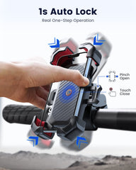 JOYROOM close-up of auto-lock button demonstrating one-hand locking convenience