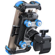 JOYROOM front view of blue phone mount showing full clamp and protection benefit