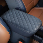 JOYTUTUS front view of dark blue console cover protecting armrest