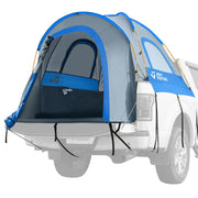JOYTUTUS front view of blue truck tent showing full coverage and fit