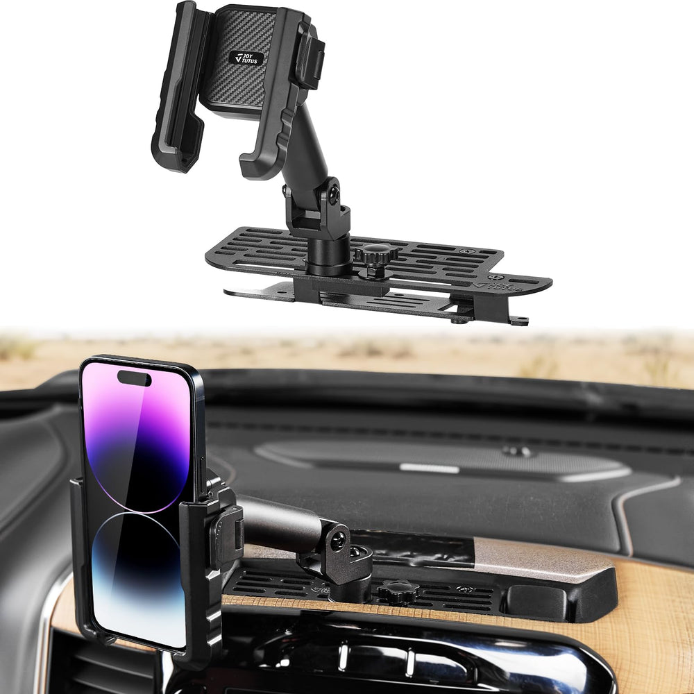 JOYTUTUS front view mounted on RAM dash showing secure placement and convenience