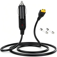 JQXLMDY front view of XT60 car charger cable showing connectors and plug for reliable charging
