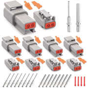 JRready front view of DTM 2-pin kit showing plug and receptacle for quick identification