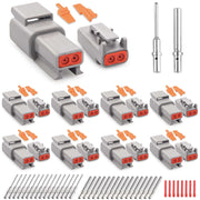 JRready front packaging showing 8 DTM 2-pin sets and included hardware for convenience