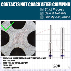 JRready contact installed in DTM housing demonstrating correct fit and secure connection